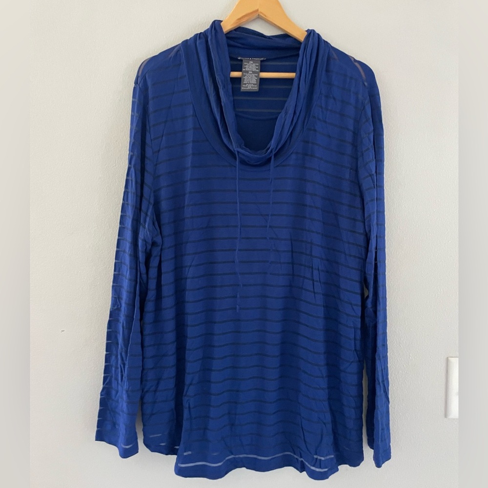 Chelsea & Theodore Blue Scoop Neck Blouse